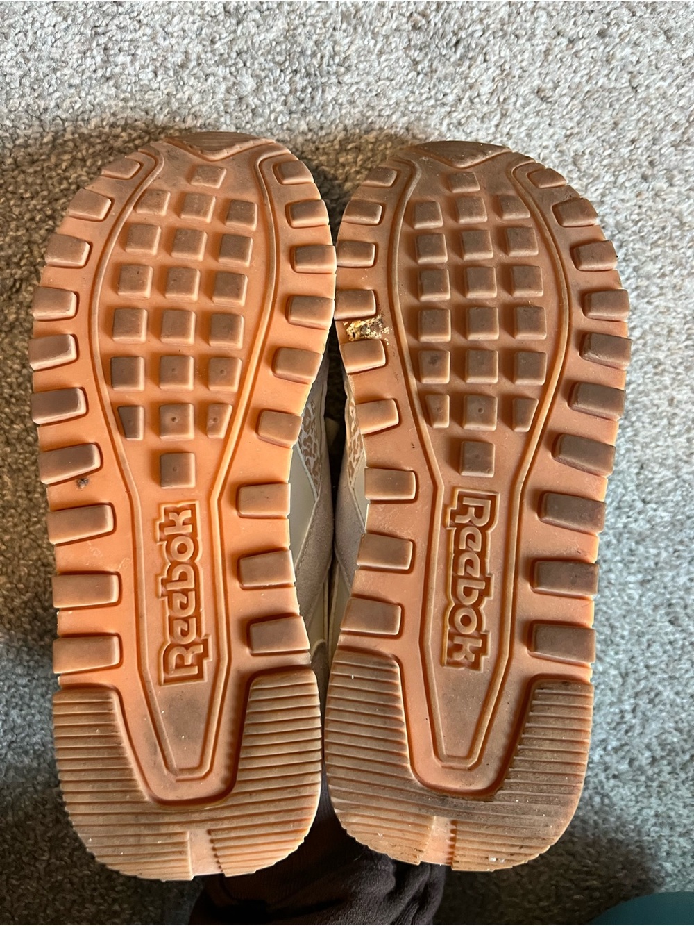 Reebok Women’s Cream & Beige Leather Sneakers with Subtle Leopard Accent - Picture 7 of 7